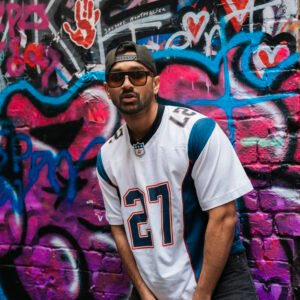 GOAT STUDIO Football Jersey – White/Navy